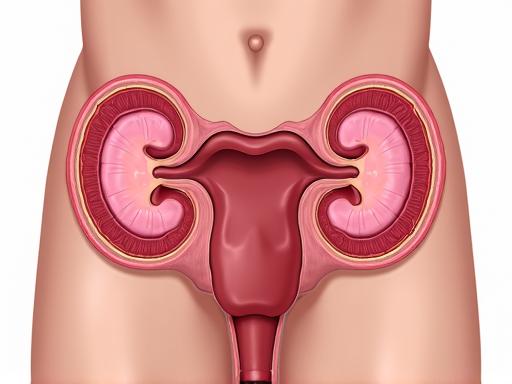 Clinical illustration of the urinary tract showing bladder and kidneys for UTI treatment context