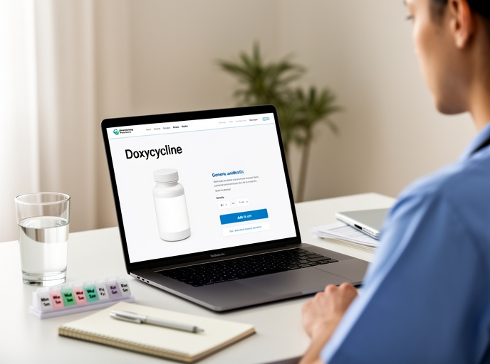 Patient ordering doxycycline online from a licensed pharmacy website