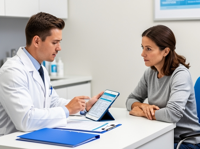 Doctor discussing doxycycline risks and contraindications with a patient