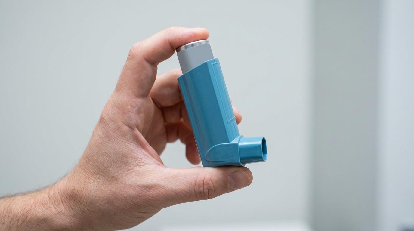 Step-by-step demonstration of correct metered-dose inhaler technique